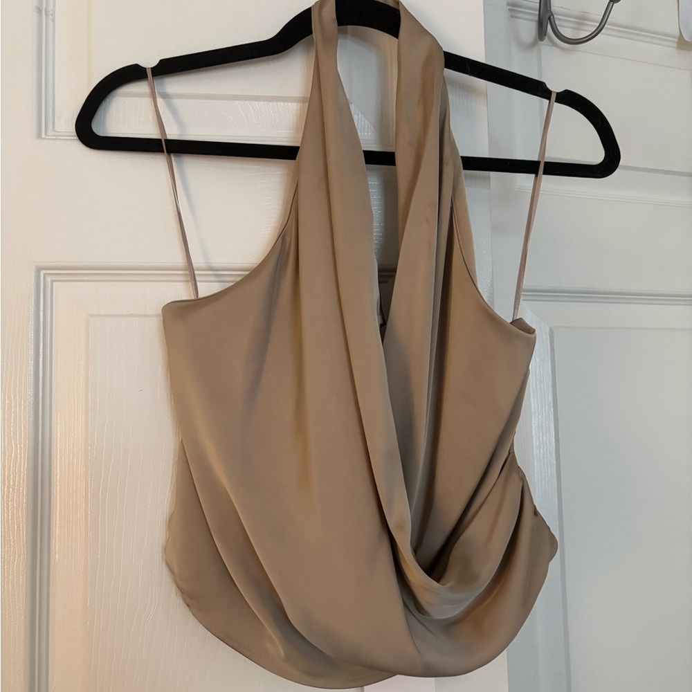 Elegant Tan Women's Halter Top Zara